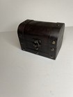 Small Trunk Box Dark W Brass Colored Accents Vintage Antique Like Finish