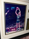 Larry Bird Autographed Picture 1991-92 Hof Game Worn Jersey Piece  Field Of Drea