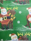 Christmas Wrapping Paper 3 Xl Flat Sheets Vintage Traditional   Santa 80 s 1980s
