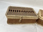 Two Vintage Sewing Splint Baskets Needlework Women s Designer Fashion