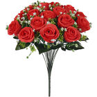 18 Heads Rose Artificial Flowers Fake Bouquet Wedding Home Party Decor