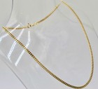14k Gold Overlay 925 Sterling Silver Curb cuban Link Chain Necklace 18  3 2mm
