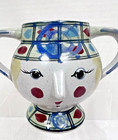 Mid Century 60 s Bjorn Wiinblad Inspired Pottery Face Sugar Bowl By Fitz   Floyd