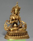 Old Tibet Bronze Gilt Vajradhara Vajrasattva Boddhisattva Kwan-yin Buddha Statue