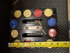 Vintage Bakelite Poker Chips   Wooden Card Caddy