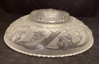 Vtg 11 3 4    X 3 1 2    H Art Deco Frosted Glass Floral Design Ceiling Lamp B2