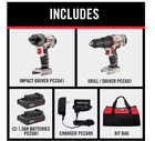 Porter-cable Cordless 20v Max Drill impact Driver Combo Tool Kit  2 Pc 