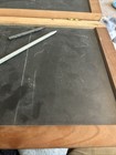 Antique Folding Double Sided Slate Chalk Board 12 3 4    By 8 3 4    By 1 2    Thick 