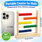 Wooden Abacus For Kids Math - 50 Beads Counting Toy  Color Counters
