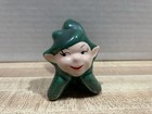 Vintage Green Elf gnome pixie Figurine Ceramic