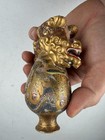 Antique Japanese Meiji Period 1868-1912 Satsuma Foo Dog Form Vase Seikozan Mark