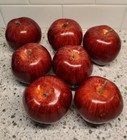Lot 7 Pc Very Realistic Artificial Faux Fruit Fake Red Apples  Weighted Nice