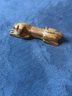 Vintage Antique Guatemalan Mayan Hand Carved Wooden Slingshot Folk Art  dog 