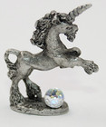 Vintage Seagull Pewter Unicorn Figurine With Crystal Ball Orb Canada Small  3 8 