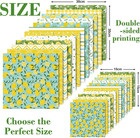 12 Designs Lemon Pattern Paper Pack 24 Sheet Holiday Scrapbook Paper Double-side