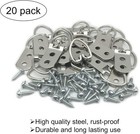 20 Pack D-ring Steel Picture Hangers Heavy Duty 20 Pack-double Hole  Silver 