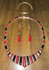 Vintage Taxco Mexico 950 Sterling Silver Red Jasper Onyx Necklace Earrings Lot