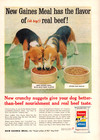 Gaines Meal Canned Dog Food Cute Beagles Puppies Flavor Vintage Print Ad 1959