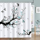 Bonhause Blue Floral Shower Curtain  72 w X 72 l  pack Of 1  