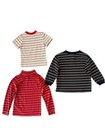 Bundle Lot Of 3 Mixed Sizes Vintage Boys Striped Shirts Ringer Tees   Turtleneck