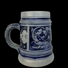 Vintage Cobalt Blue   Gray Salt Glazed Stoneware Germany Beer Stein 3     no Lid 
