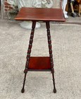Antique Traditional English Mahogany Turned Leg Parlor Side Table