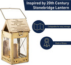 Candle Lamp - Vintage Style Folding Brass Camping Lantern With Hanging Handle - 