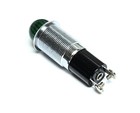 Dialco Panel Mount Indicator  No Bulb  75w  125v  5 8  Green Dome  Length 2 25 
