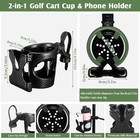 Wonderjune 1 Pcs Cart Cup Holder With Phone Holder 2 In 1 Adjustable  Black