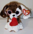 Ty Beanie Boos - Cuddles The Valentines Day Dog 6  New Mwmts Plush Stuffed Toy