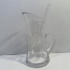 Vintage Clear Glass Cocktail Martini Pitcher W Glass Stirrer 10 