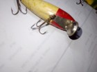 Vintage Wood Fishing Lure Wooden 6 Hook Underwater Minnow Free Shipping