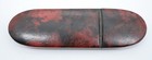 Victorian Wood Eyeglasses Spectacle Case Marbled Lacquer Red Black Antique Vtg