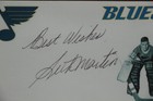 St  Louis Blues Seth Martin Signed Card Autographed Index Card Hockey 1st Goalie