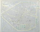 Vintage 1888 Brussels Belgium Map 13 x11    Old Antique Original Grand-place