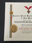 Knight Commander Of The Red Branch Eri Certificate Supreme Grand Easlairt Mason