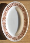 Pyrex Double Tough Copper Filigree Oval Platter  Serving Dish Vintage