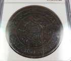 1837 Ngc Vf30 Bn Brown   Angola - Arms C s Counterstamp - 2 Macuta Coin  39177a