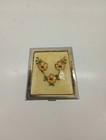 2 Vintage Brass Square Pill Box I 1 Is Enameled 1 Embellished Missing Stones