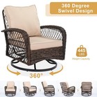 3 Piece Patio Furniture Set Swivel Rocking Chairs Outdoor Bistro Table For Porch