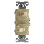Eaton Cooper 271v-sp-l Double Toggle Switch   2  1-pole  15a  120 277v  Ivory