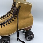 Riedell Tan Suede Roller Skates 130 M Sz 9 Sure Grip Black Wheels Clean 01901