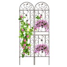 2pack Metal Garden Trellis 87 x20  Rustproof For Climbing Plants Outdoor Brown