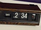 Vintage Copal Flip Number Alarm Clock Model 229 1970s Woodgrain Tested Working