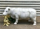 Model Cow Diagram Beef Figurine Decor  Porcelain Butcher Shop Decor  Meat Cuts