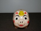 Vintage Money 6 1 2  Long Plastic Piggy Pig With Raising Top Hat Coin Bank