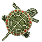 Painted Turtle Applique Patch - Embroidered Water Animal Badge 2 5   iron On 