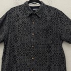O neill Tailored Fit Black Short Sleeve Shirt All Over Print Men s Size Large