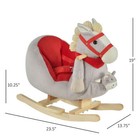 Wood Kids Ride-on Toy Rocking Horse Rocker Soft Plush For Children 18-36 Months 