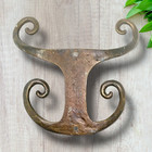 Vintage Brutalist Wall Hook Hammered Brass Garment Hat Accessories Avant Garde